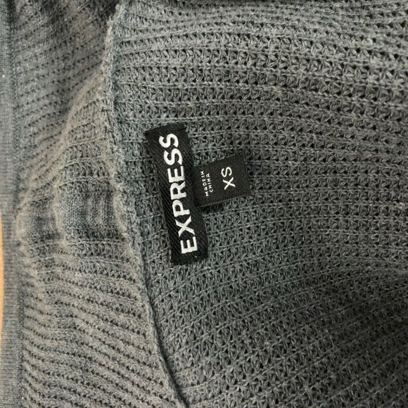 Express Waffle Knit Draped Cardigan Size XS Gray - Picture 5 of 6